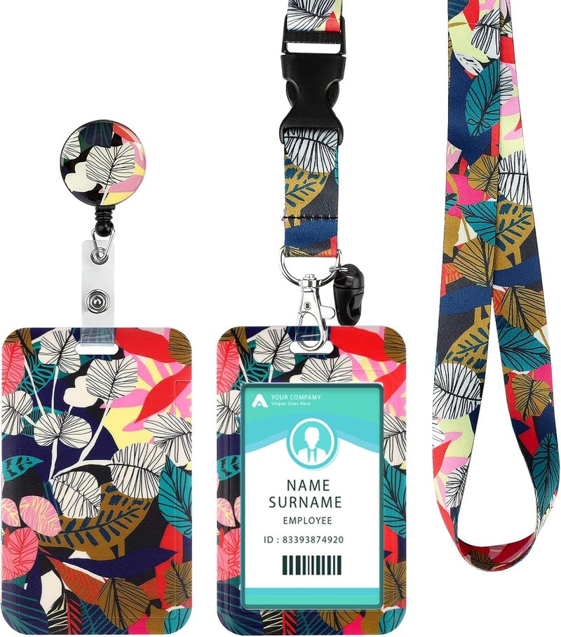 Hinsly ID Badge Holder with Lanyard, Retractable Badge Holders Reels with Lanyards Adjustable, for Women Kids Teacher Nurses Doctor Student - Image 1
